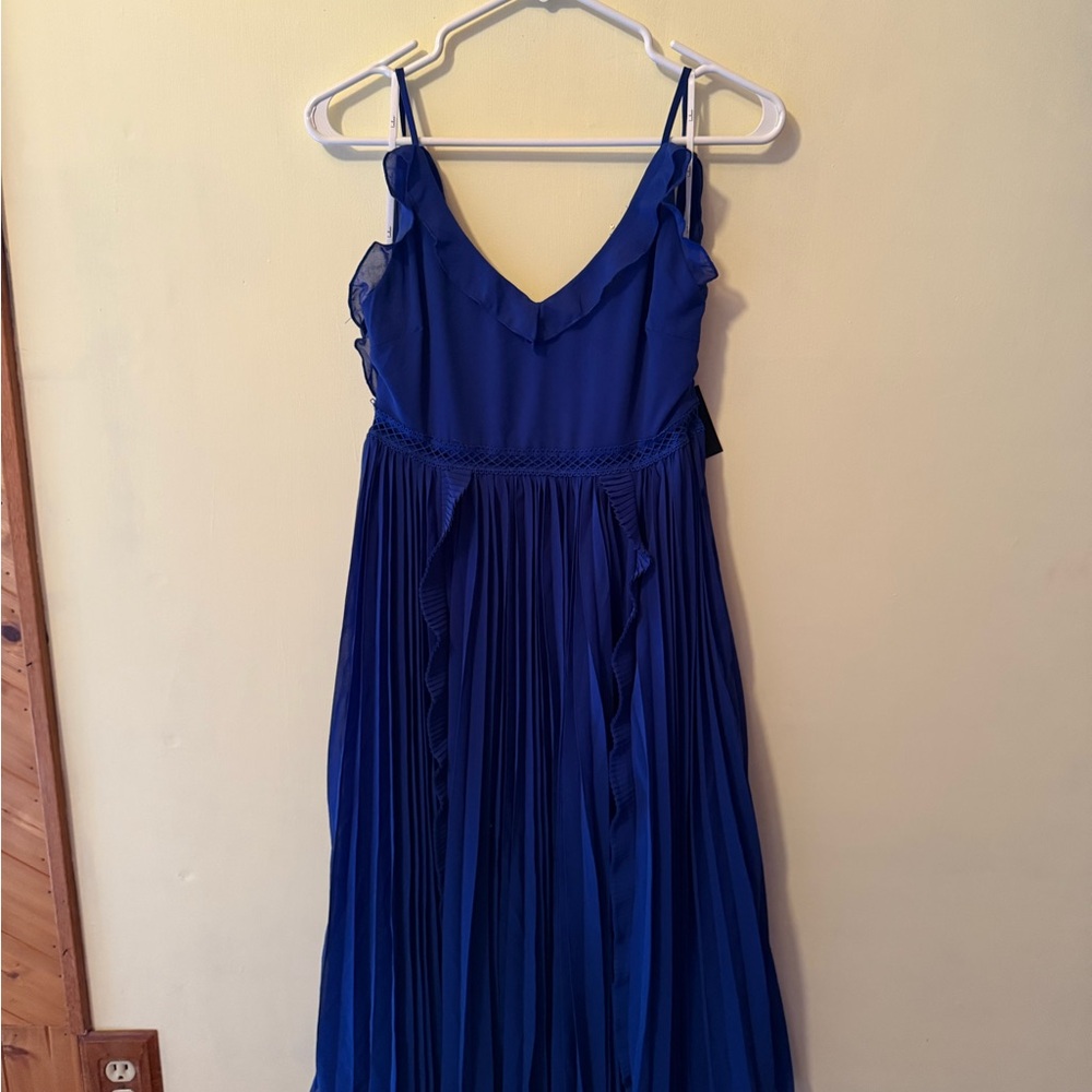 Lulu's Blue Pleated Maxi Dress for Cocktail Nights